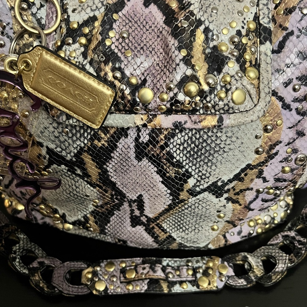 Coach Poppy Python Embossed Leather Bag - Picture 15 of 16